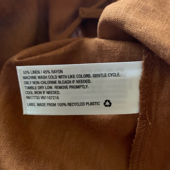 A New Day a.n.d. Raglan Long Sleeve Tie Front Linen Blend Top Size X SMALL - Picture 7 of 8